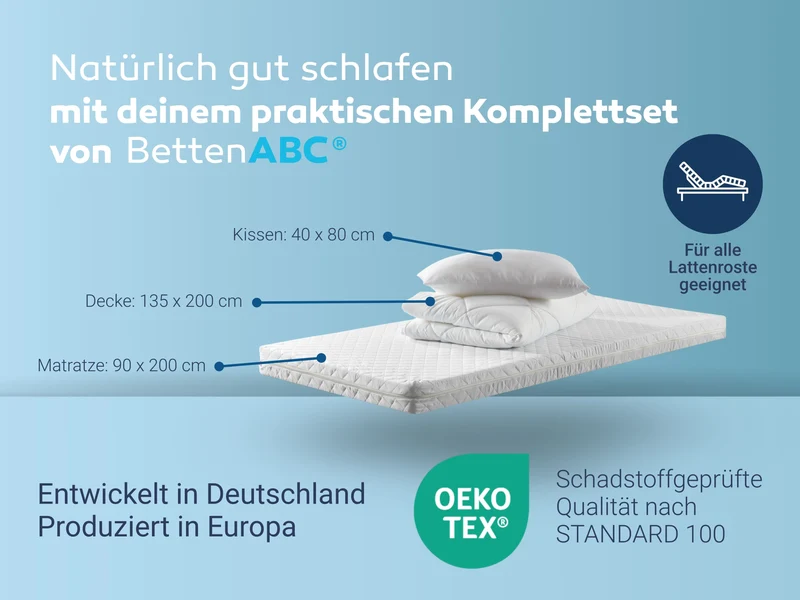 Betten-ABC Kaltschaummatratze + GRATIS Kissen & Decke