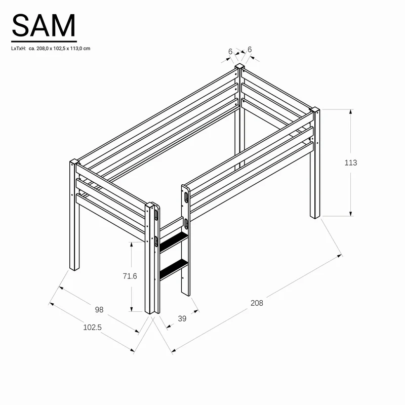 Betten-ABC Bubema Sam Hochbett