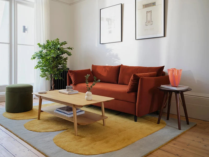 Model 08 Zweisitzer-Schlafsofa , Umbrabraun