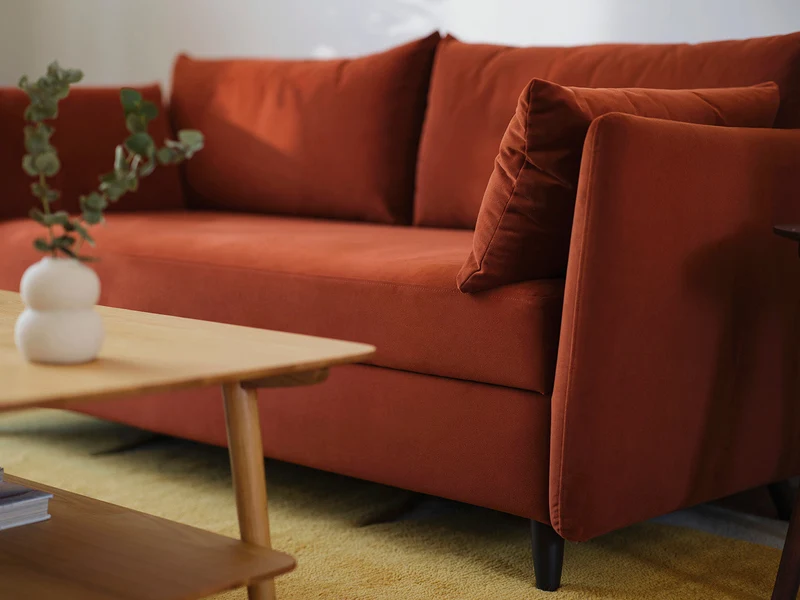 Model 08 Zweisitzer-Schlafsofa , Umbrabraun