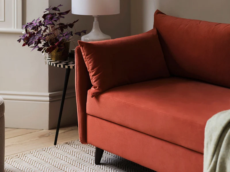 Model 08 Zweisitzer-Schlafsofa , Ziegelrot