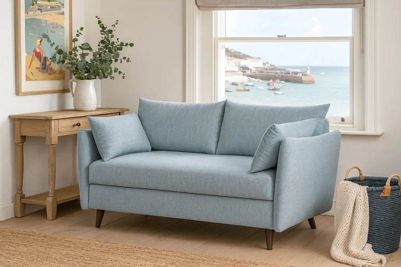 2,5-Sitzer-Schlafsofa Model 08, Meerglasblau