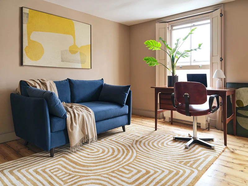 Model 08 Zweisitzer-Schlafsofa , Blaugrün