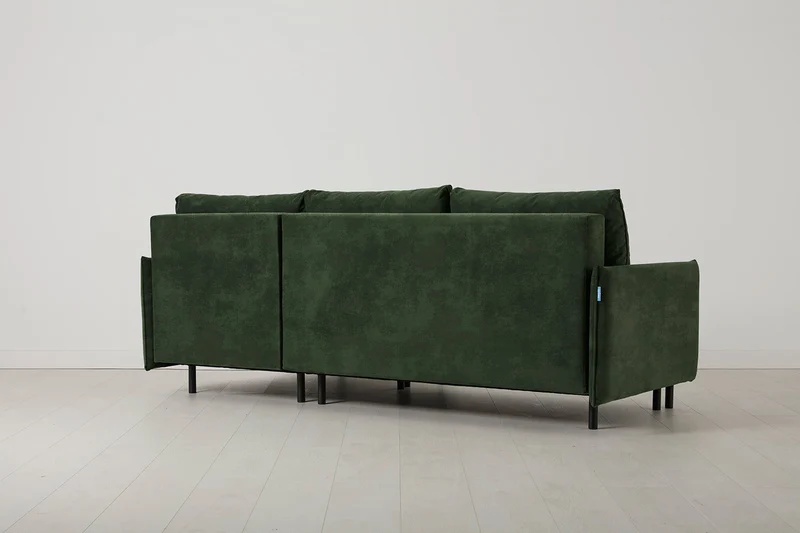 Model 12 Dreisitzer-Schlafsofa mit Chaiselongue rechts, Tannengrün