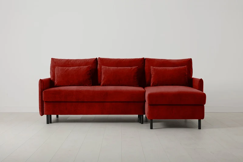 Model 12 Dreisitzer-Schlafsofa mit Chaiselongue rechts, Harissarot