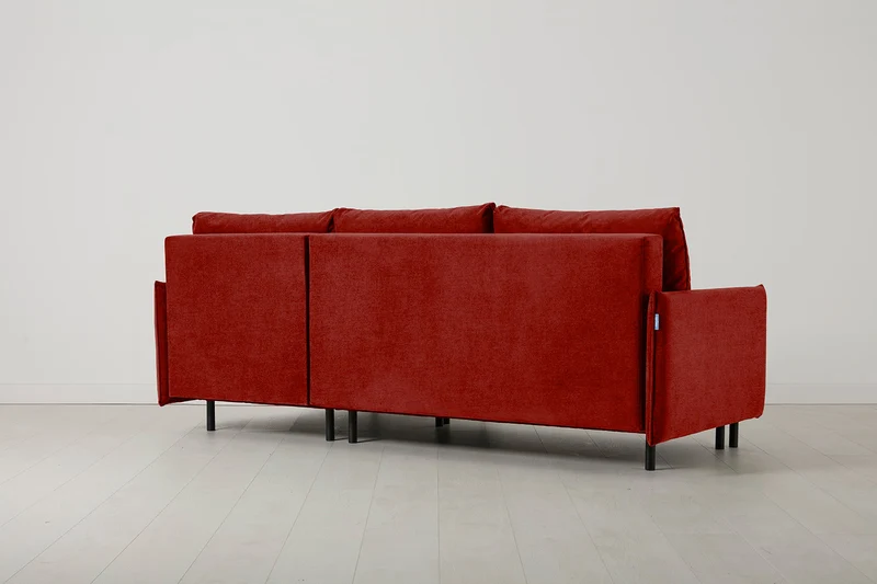 Model 12 Dreisitzer-Schlafsofa mit Chaiselongue rechts, Harissarot