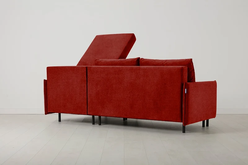 Model 12 Dreisitzer-Schlafsofa mit Chaiselongue rechts, Harissarot