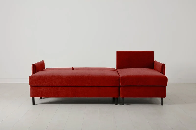 Model 12 Dreisitzer-Schlafsofa mit Chaiselongue rechts, Harissarot