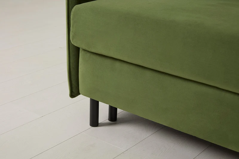 Model 12 Dreisitzer-Schlafsofa mit Chaiselongue rechts, Laubgrün