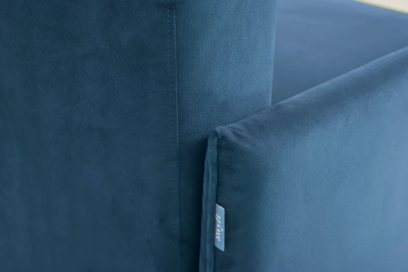 Model 12 Dreisitzer-Schlafsofa mit Chaiselongue rechts, Blaugrün