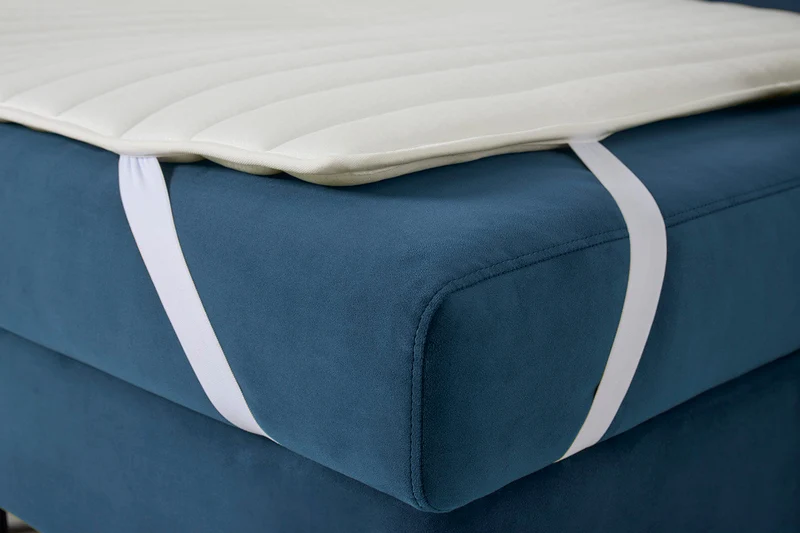 Model 12 Dreisitzer-Schlafsofa mit Chaiselongue rechts, Blaugrün