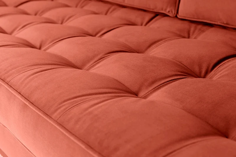Model 02 Dreisitzer-Schlafsofa , Paprikarot