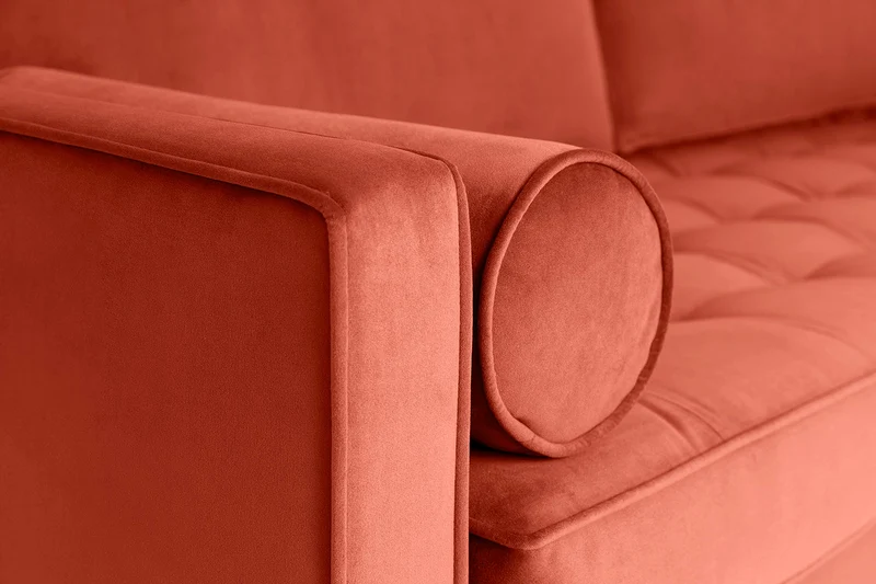Model 02 Dreisitzer-Schlafsofa , Paprikarot