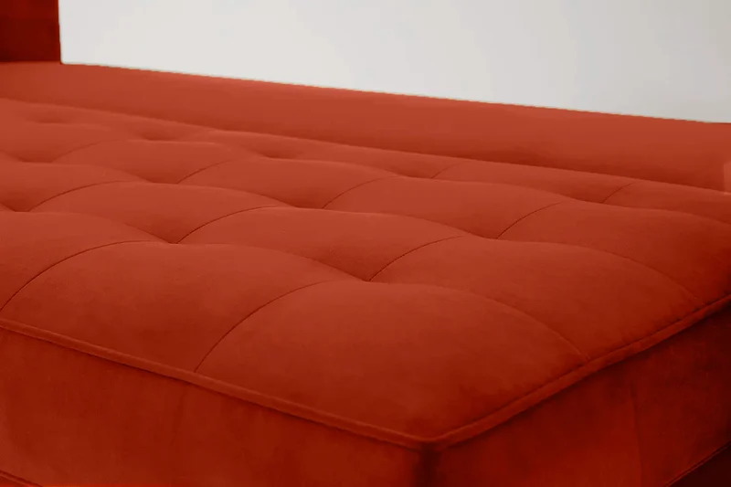 Model 02 Dreisitzer-Schlafsofa , Paprikarot