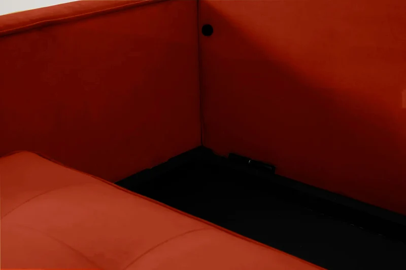 Model 02 Dreisitzer-Schlafsofa , Paprikarot