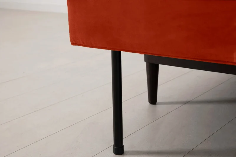 Model 02 Dreisitzer-Schlafsofa , Paprikarot