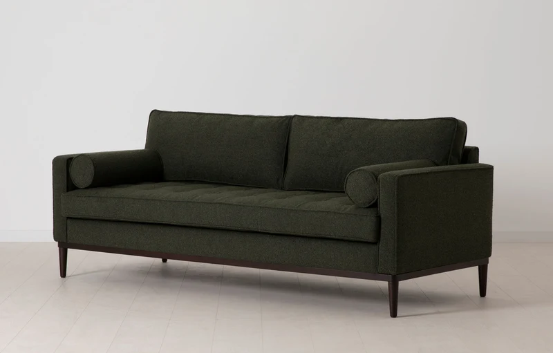 Model 02 Dreisitzer-Schlafsofa , Farngrün