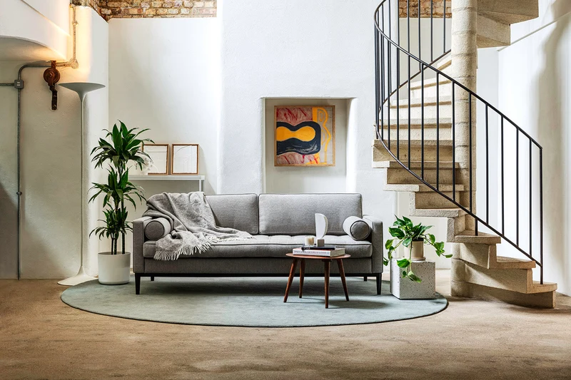 Model 02 Dreisitzer-Schlafsofa , Schattengrau