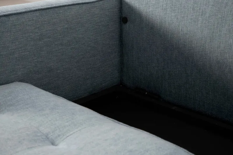 Model 02 Dreisitzer-Schlafsofa , Meerglasblau