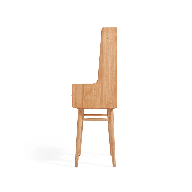 Solid Wood Dressing Table with White Stool Set