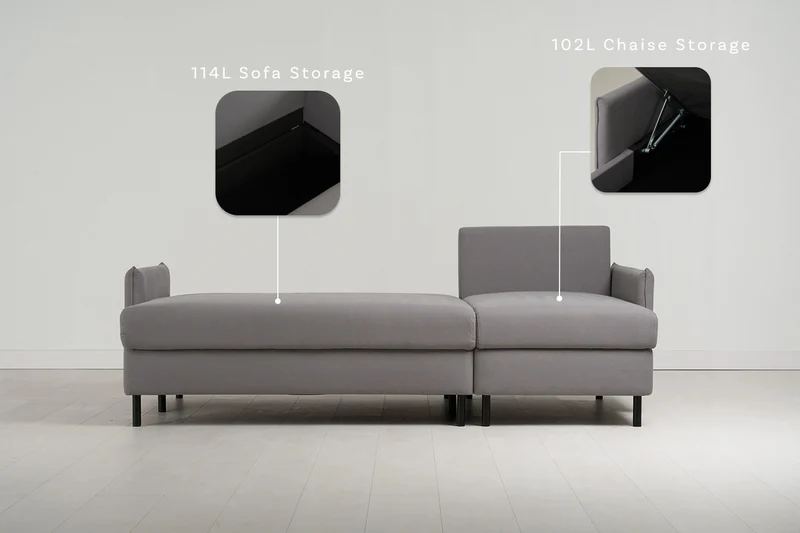 Model 12 Dreisitzer-Schlafsofa mit Chaiselongue rechts, Risso