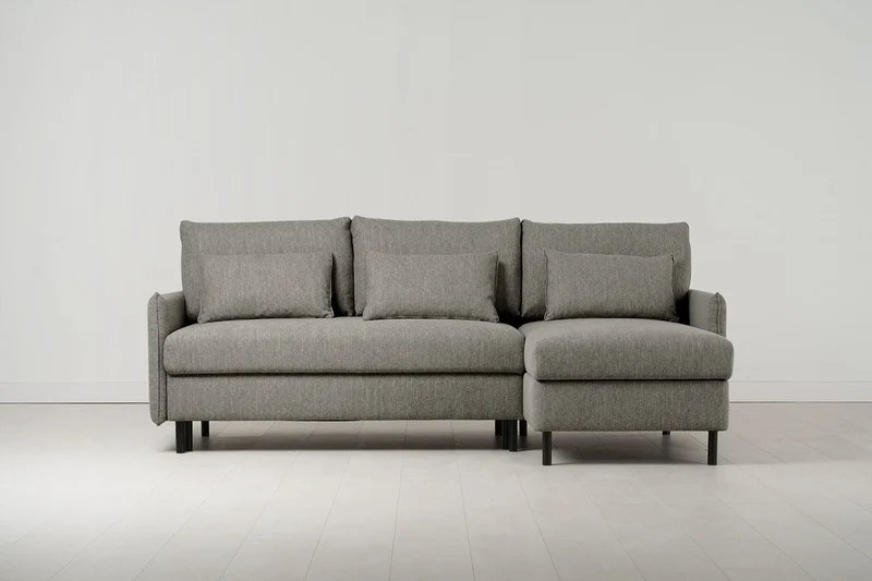 Model 12 Dreisitzer-Schlafsofa mit Chaiselongue rechts, Schattengrau
