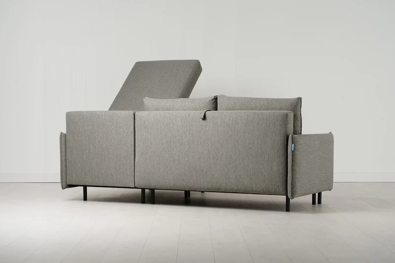 Model 12 Dreisitzer-Schlafsofa mit Chaiselongue rechts, Schattengrau
