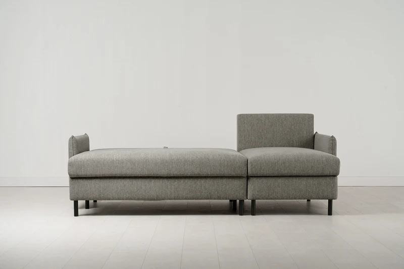 Model 12 Dreisitzer-Schlafsofa mit Chaiselongue rechts, Schattengrau