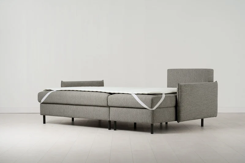 Model 12 Dreisitzer-Schlafsofa mit Chaiselongue rechts, Schattengrau