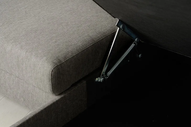Model 12 Dreisitzer-Schlafsofa mit Chaiselongue rechts, Schattengrau