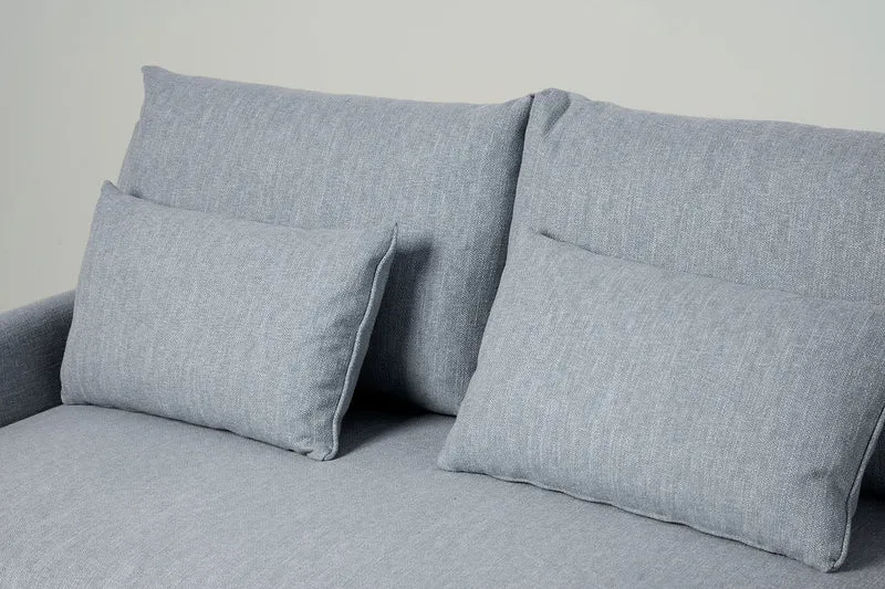 Model 12 Dreisitzer-Schlafsofa mit Chaiselongue rechts, Meerglasblau