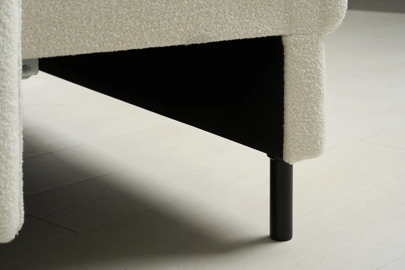 Model 12 Dreisitzer-Schlafsofa mit Chaiselongue rechts, Elfenbeinfarbe