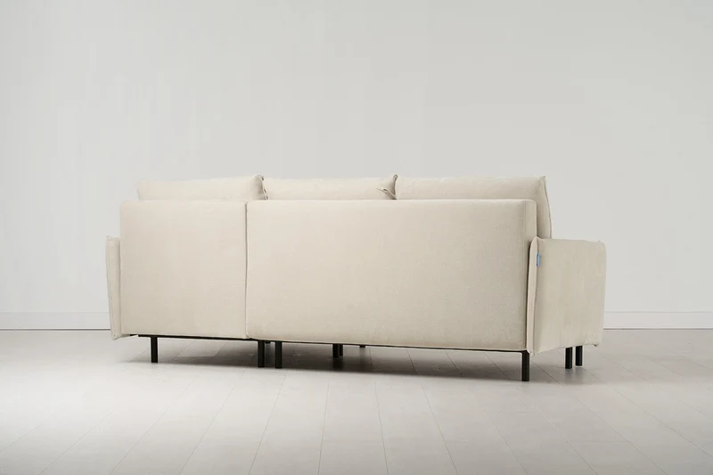 Model 12 Dreisitzer-Schlafsofa mit Chaiselongue rechts, Kreideweiß