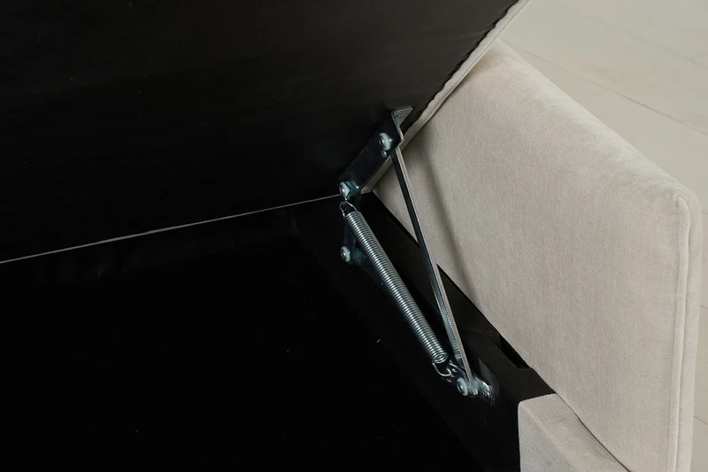Model 12 Dreisitzer-Schlafsofa mit Chaiselongue rechts, Kreideweiß