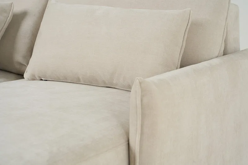 Model 12 Dreisitzer-Schlafsofa mit Chaiselongue rechts, Kreideweiß