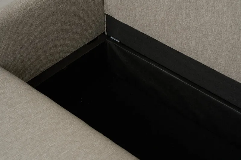 Model 12 Dreisitzer-Schlafsofa mit Chaiselongue rechts, Steingrau
