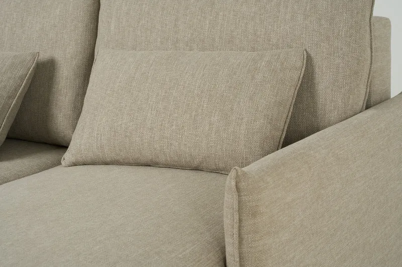 Model 12 Dreisitzer-Schlafsofa mit Chaiselongue rechts, Steingrau