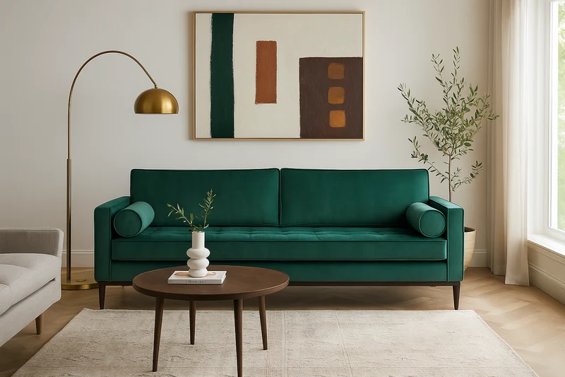 Model 02 Dreisitzer-Schlafsofa , Eisvogelblau
