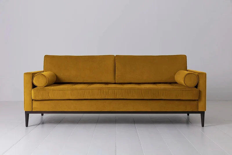 Model 02 Dreisitzer-Schlafsofa , Senfgelb
