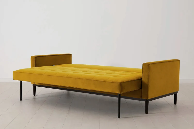 Model 02 Dreisitzer-Schlafsofa , Senfgelb
