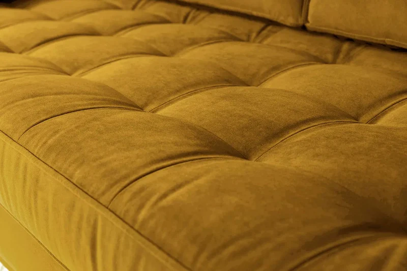 Model 02 Dreisitzer-Schlafsofa , Senfgelb