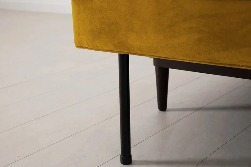 Model 02 Dreisitzer-Schlafsofa , Senfgelb