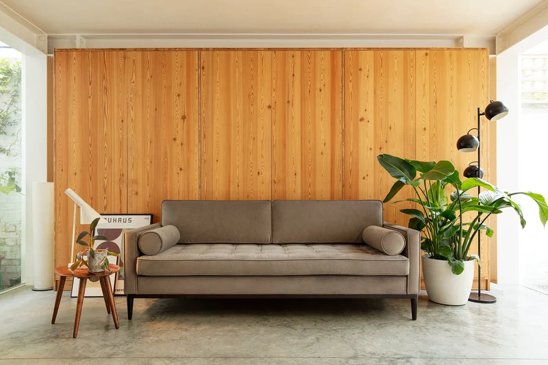 Model 02 Dreisitzer-Schlafsofa , Elefantengrau