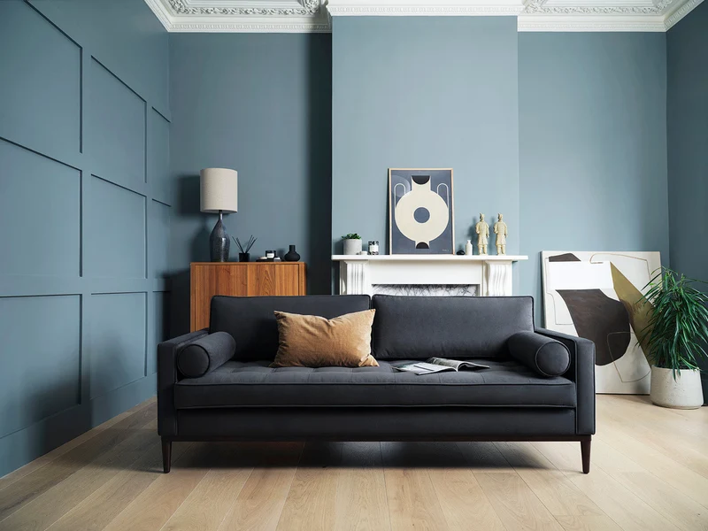 Model 02 Dreisitzer-Schlafsofa , Dunkelgrau