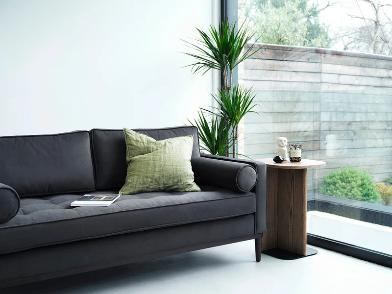 Model 02 Dreisitzer-Schlafsofa , Dunkelgrau
