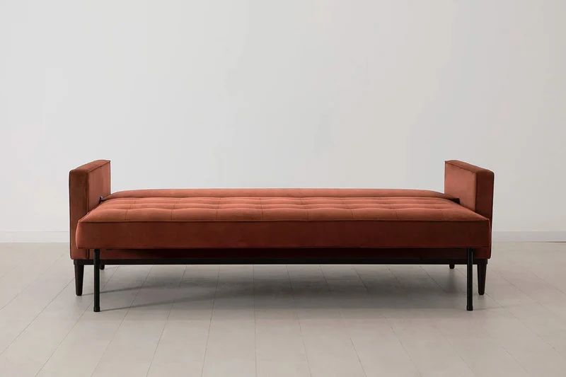 Model 02 Dreisitzer-Schlafsofa , Ziegelrot
