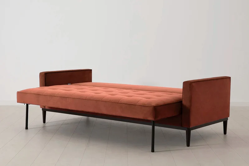 Model 02 Dreisitzer-Schlafsofa , Ziegelrot