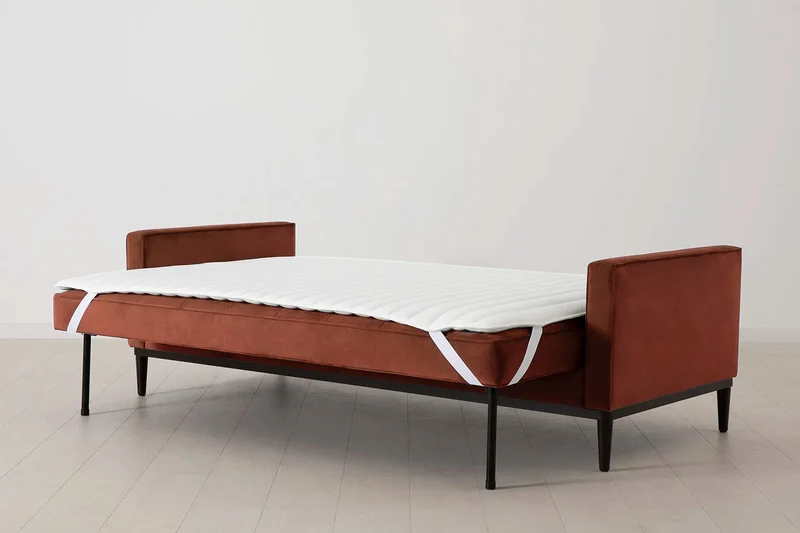 Model 02 Dreisitzer-Schlafsofa , Ziegelrot