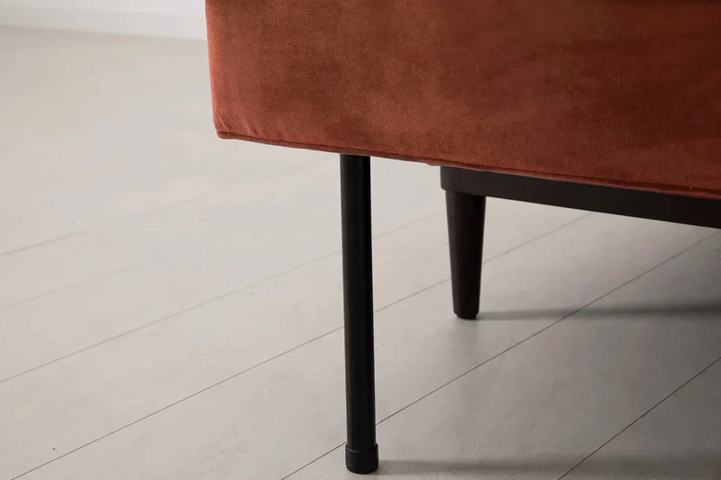 Model 02 Dreisitzer-Schlafsofa , Ziegelrot