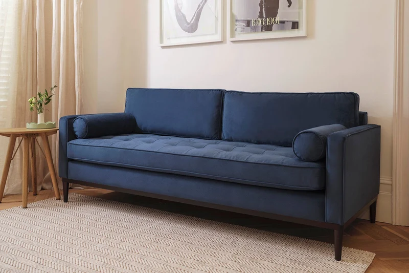 Model 02 Dreisitzer-Schlafsofa , Blaugrün